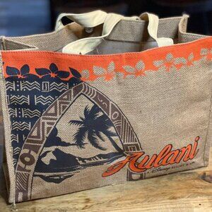Rare Disney Aulani Burlap Beach Bag Hawaii Disney Exclusive Purse